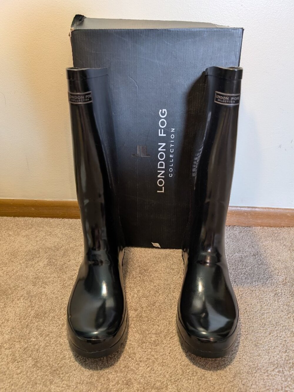 NWT London Fog rain boots Thames black size 10